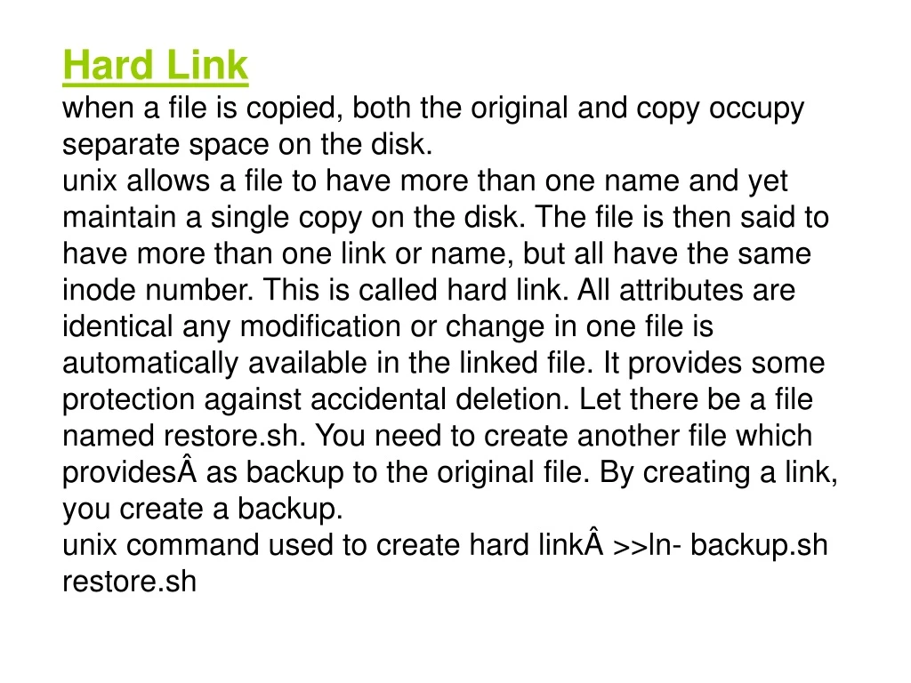 hard link when a file is copied both the original