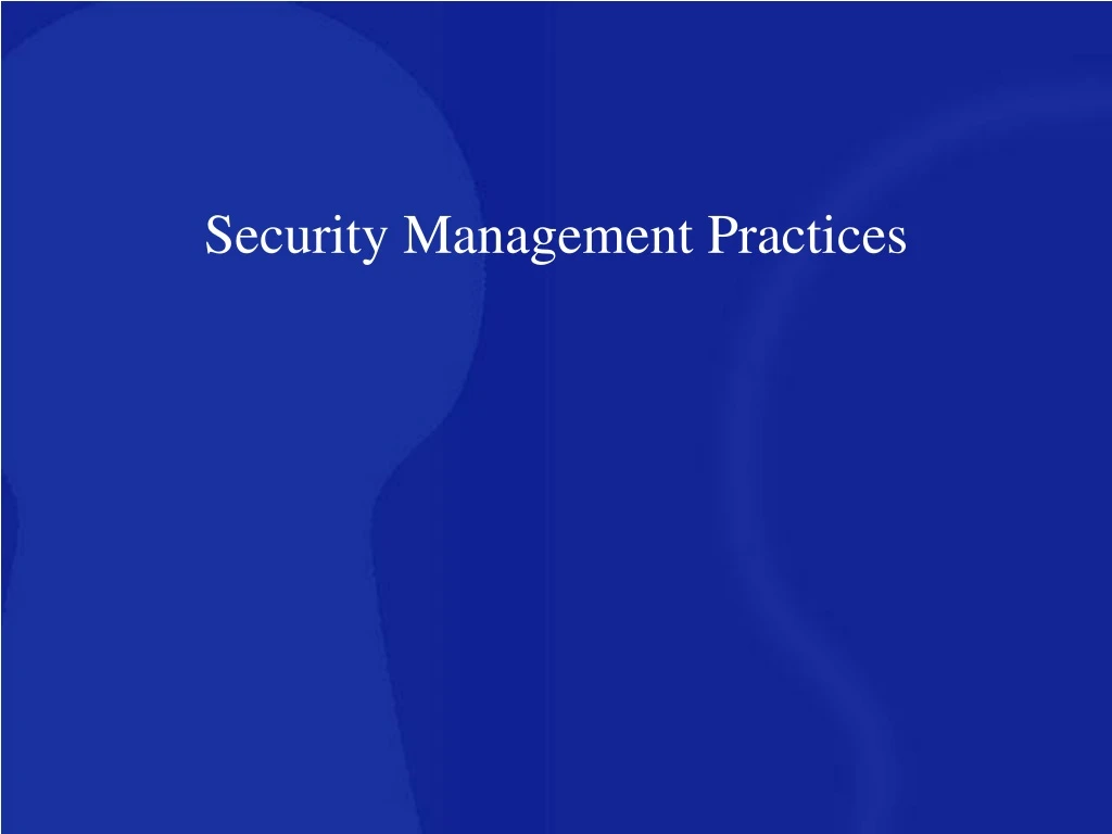 security management practices