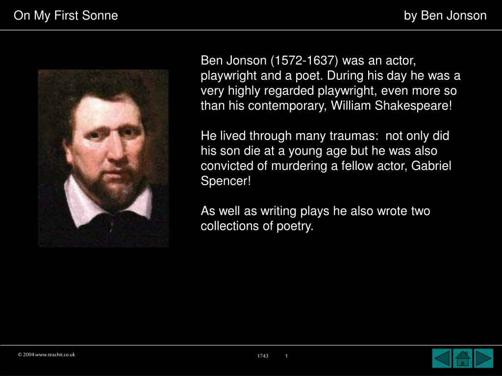 ben jonson 1572 1637 was an actor playwright