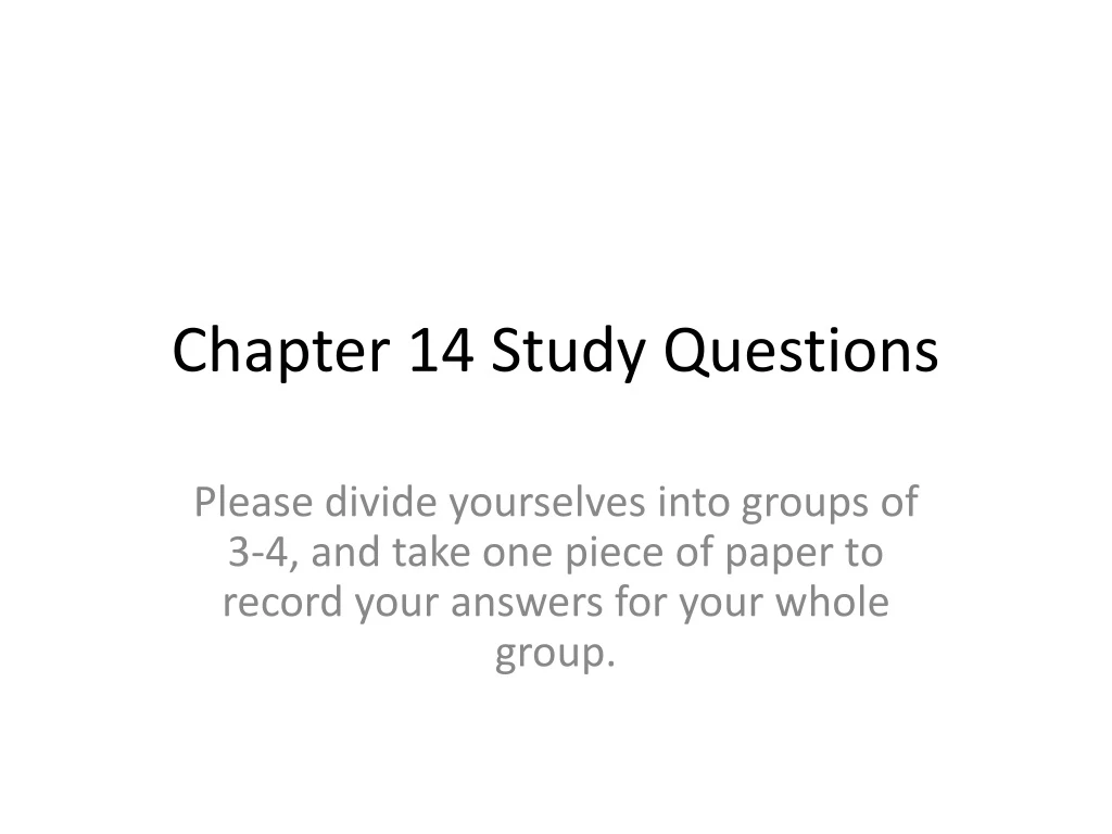 chapter 14 study questions