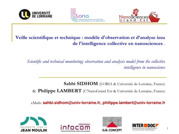 Sahbi SIDHOM (LORIA &amp; Université de Lorraine, France)