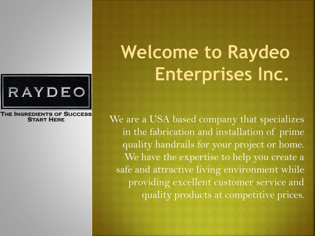 welcome to raydeo enterprises i nc