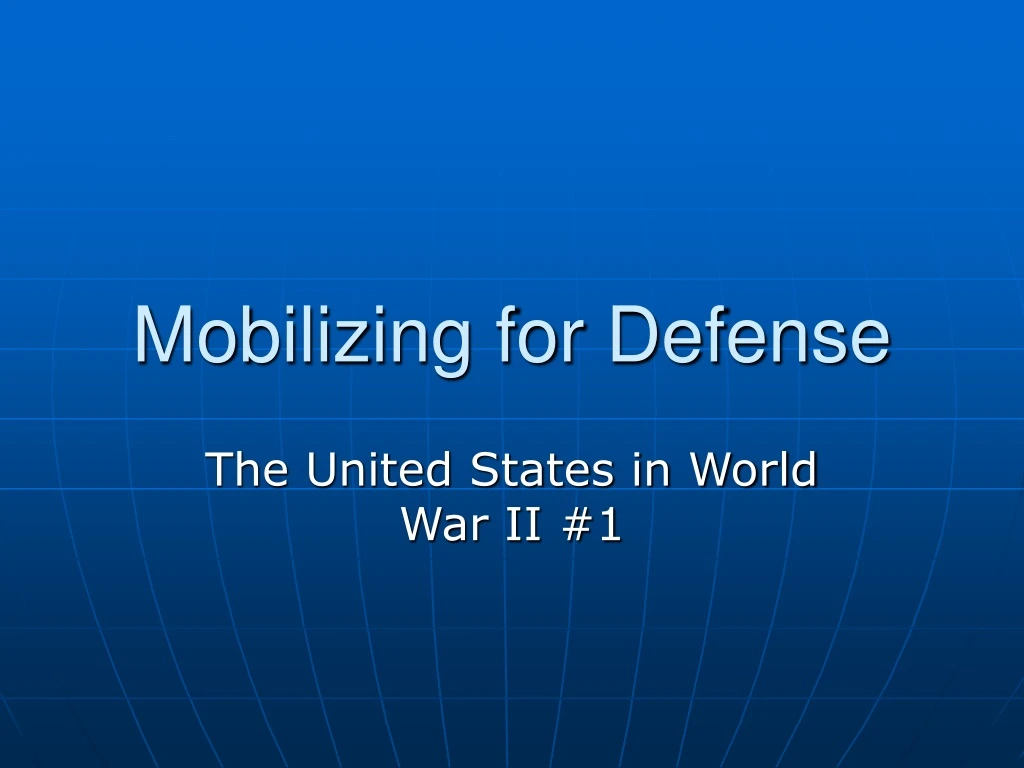 mobilizing for defense