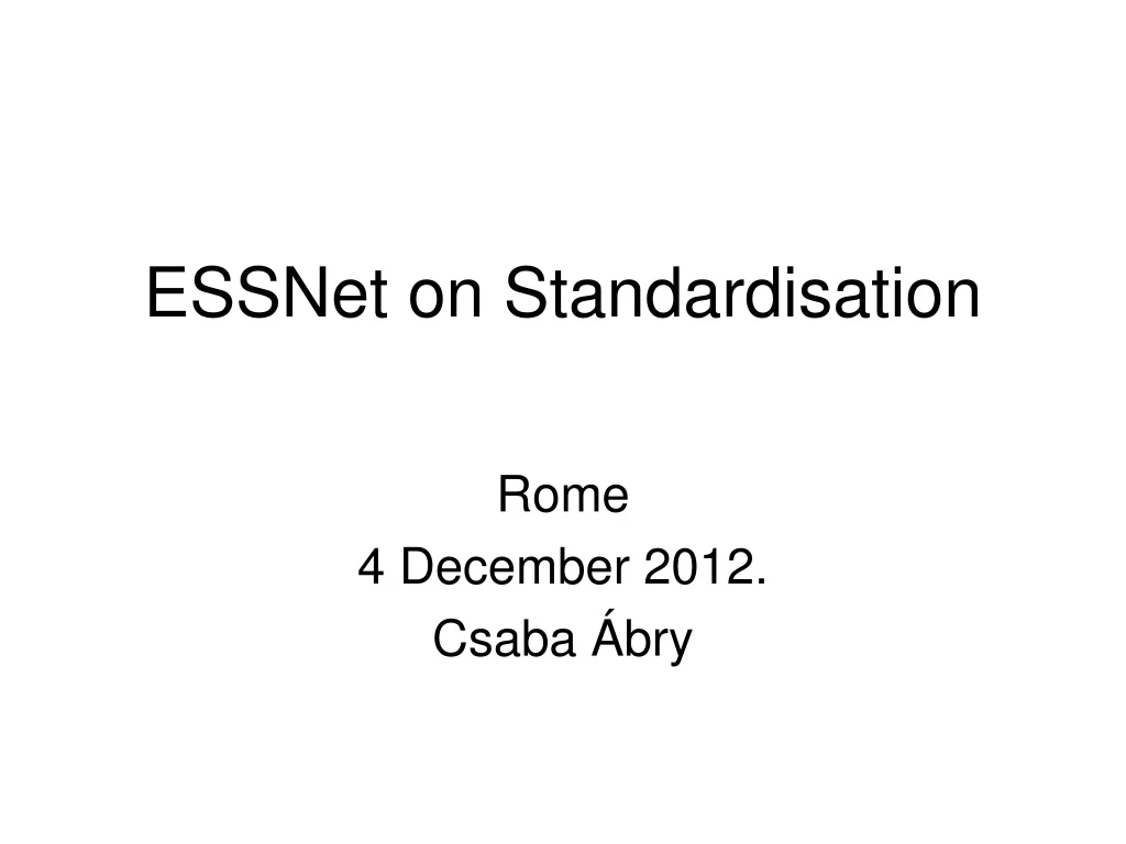 essnet on standardisation