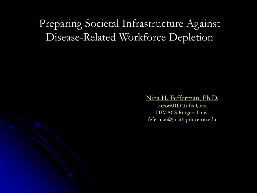 preparing societal infrastructure against disease