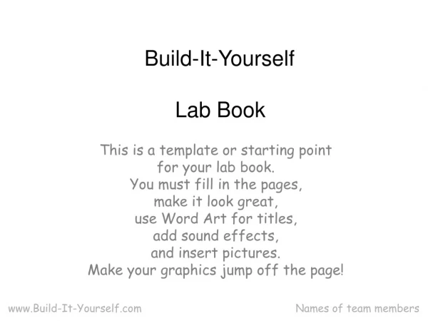 Lab Book
