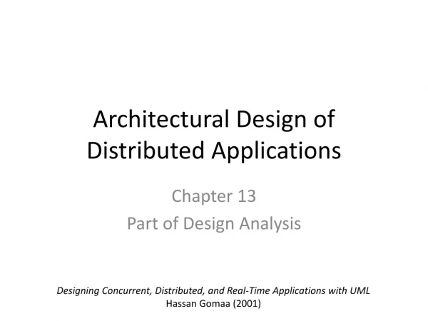 Architectural Design of Distributed Applications