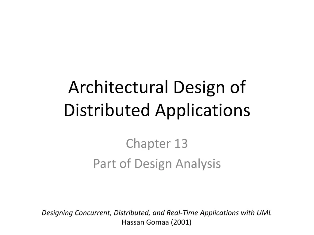 architectural design of distributed applications