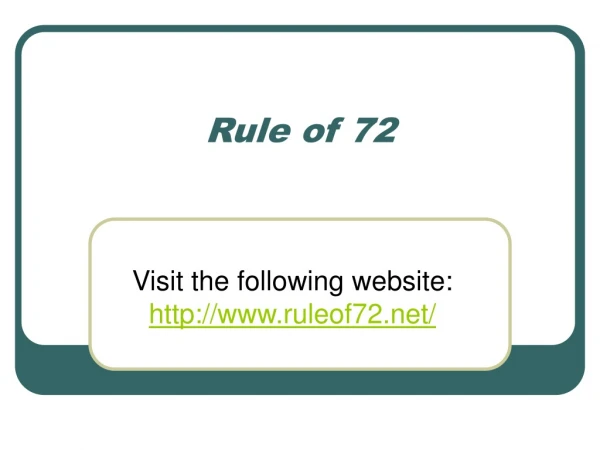Rule of 72