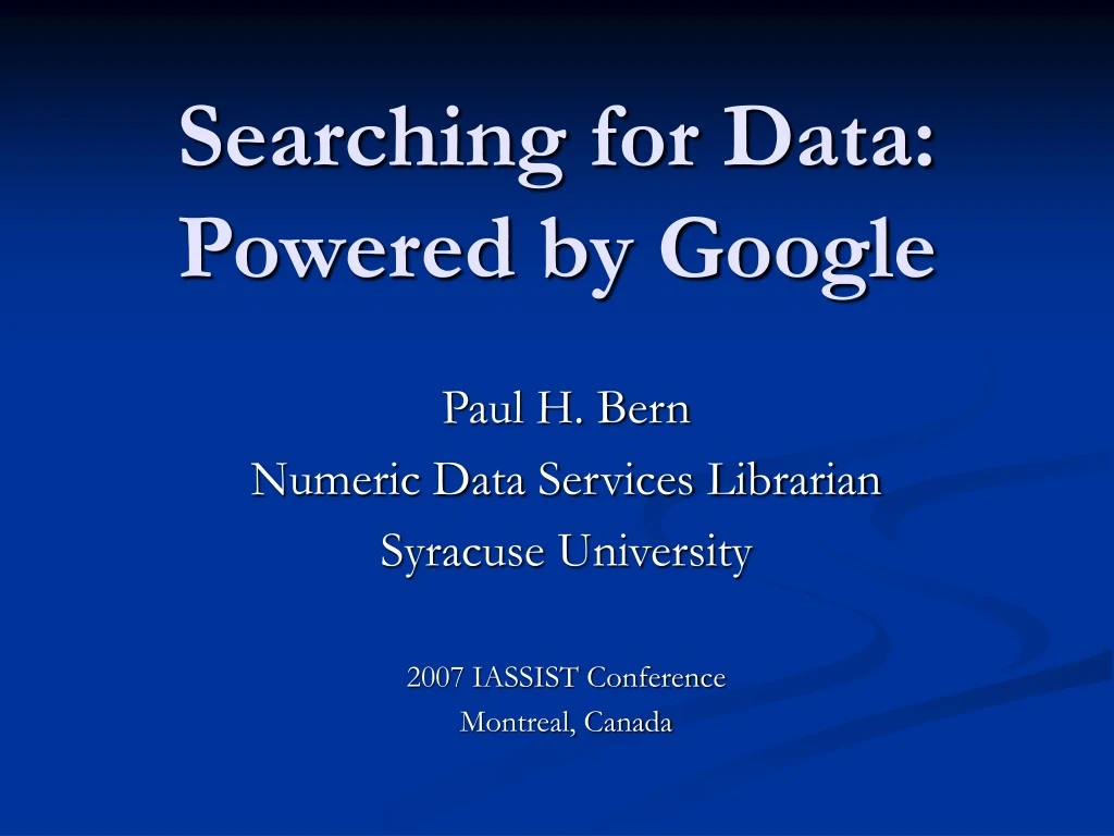 searching for data powered by google