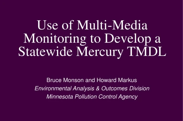Use of Multi-Media Monitoring to Develop a Statewide Mercury TMDL