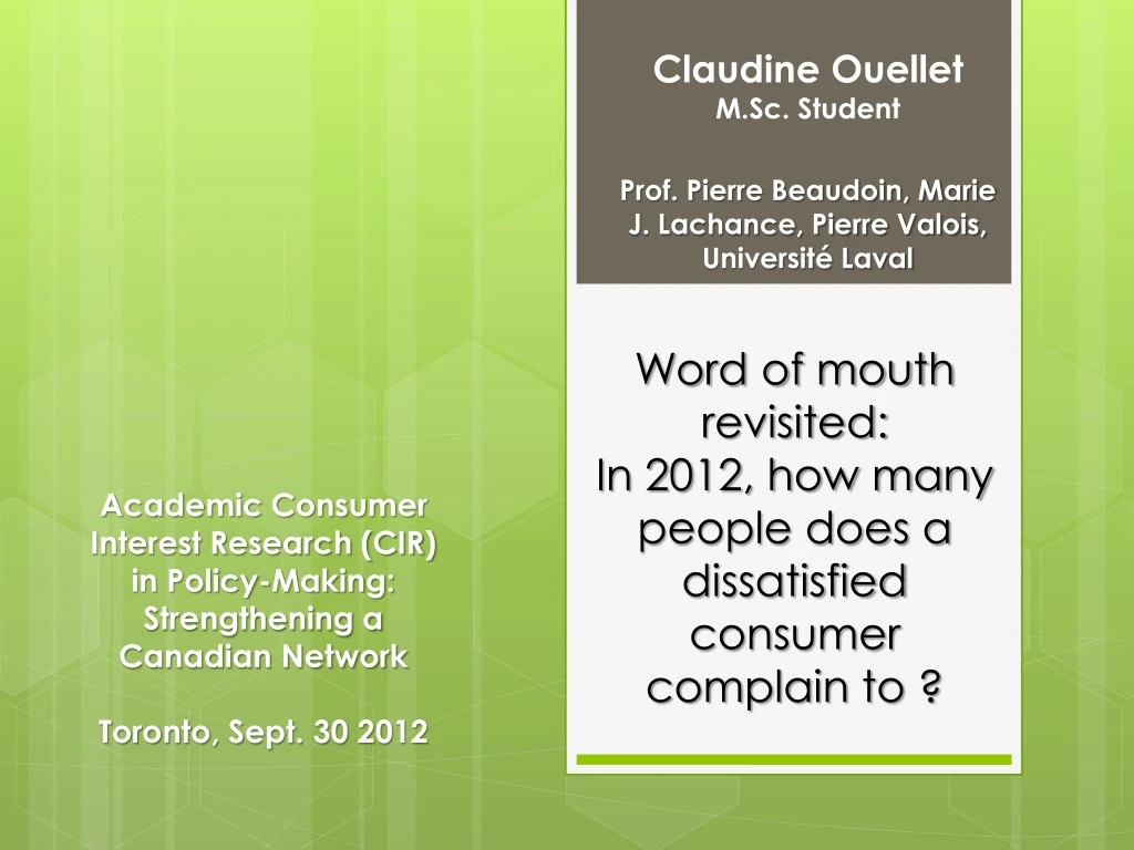 word of mouth revisited in 2012 how many people does a dissatisfied consumer complain to