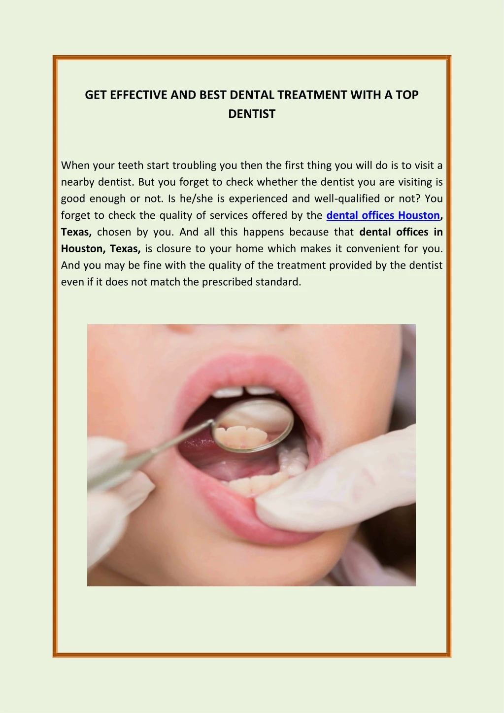 get effective and best dental treatment with