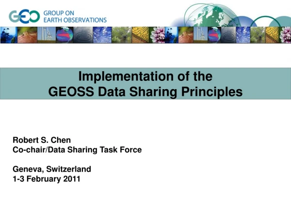 Implementation of the GEOSS Data Sharing Principles