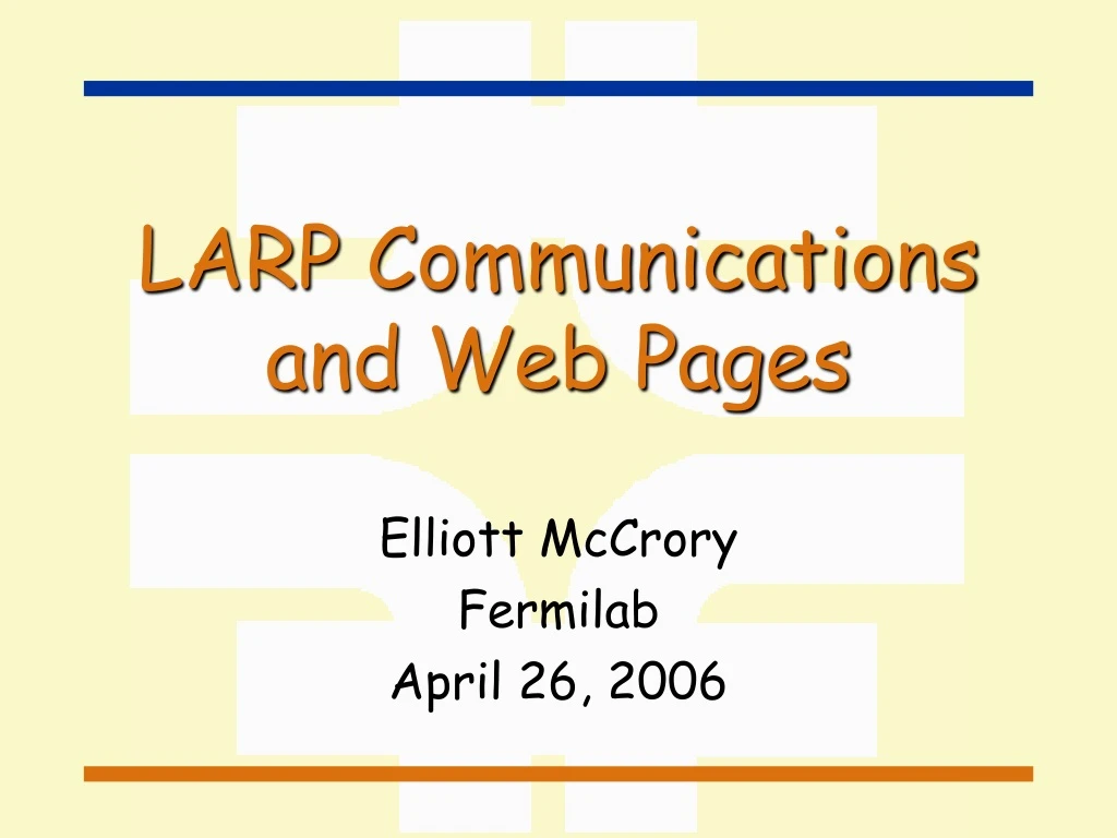 larp communications and web pages