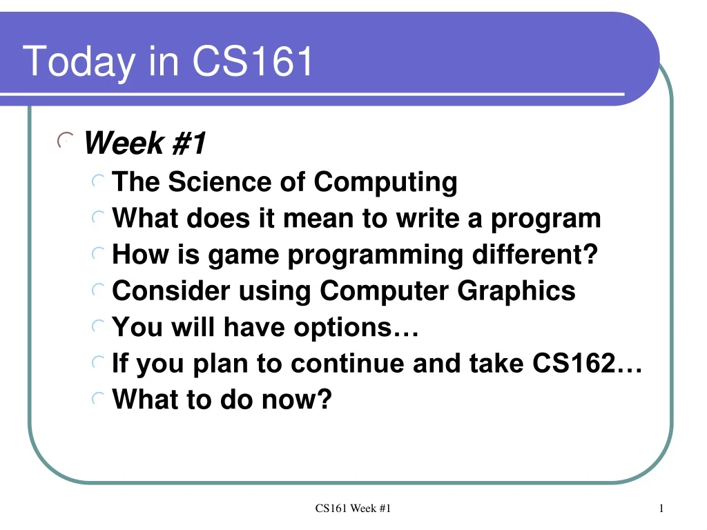 today in cs161