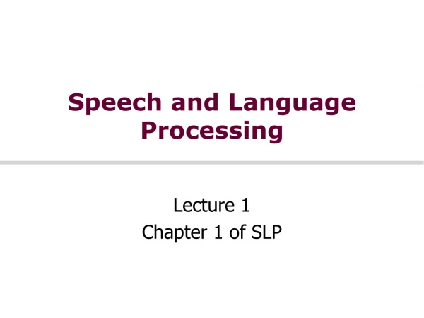 Speech and Language Processing