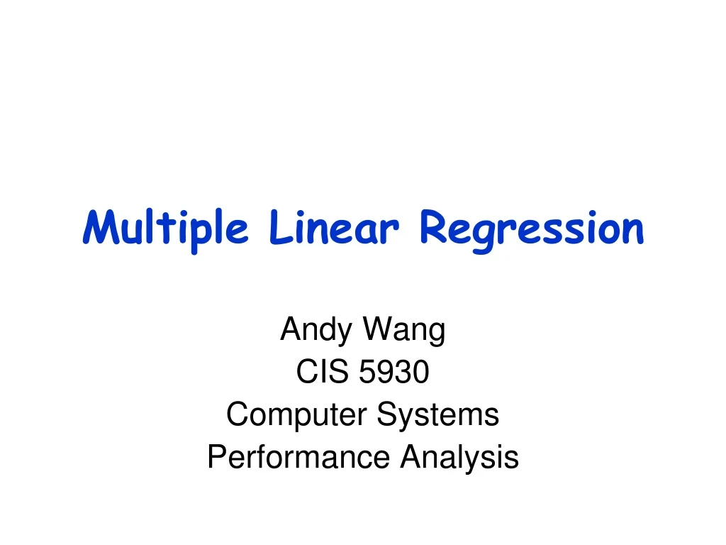 multiple linear regression