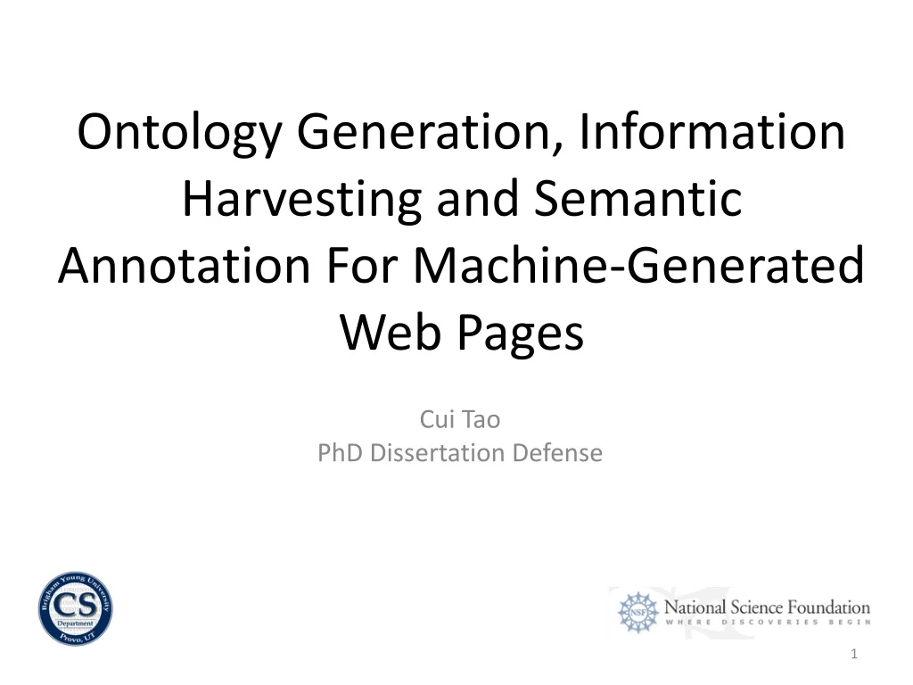 ontology generation information harvesting and semantic annotation for machine generated web pages