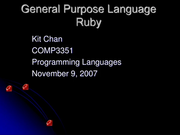 General Purpose Language Ruby