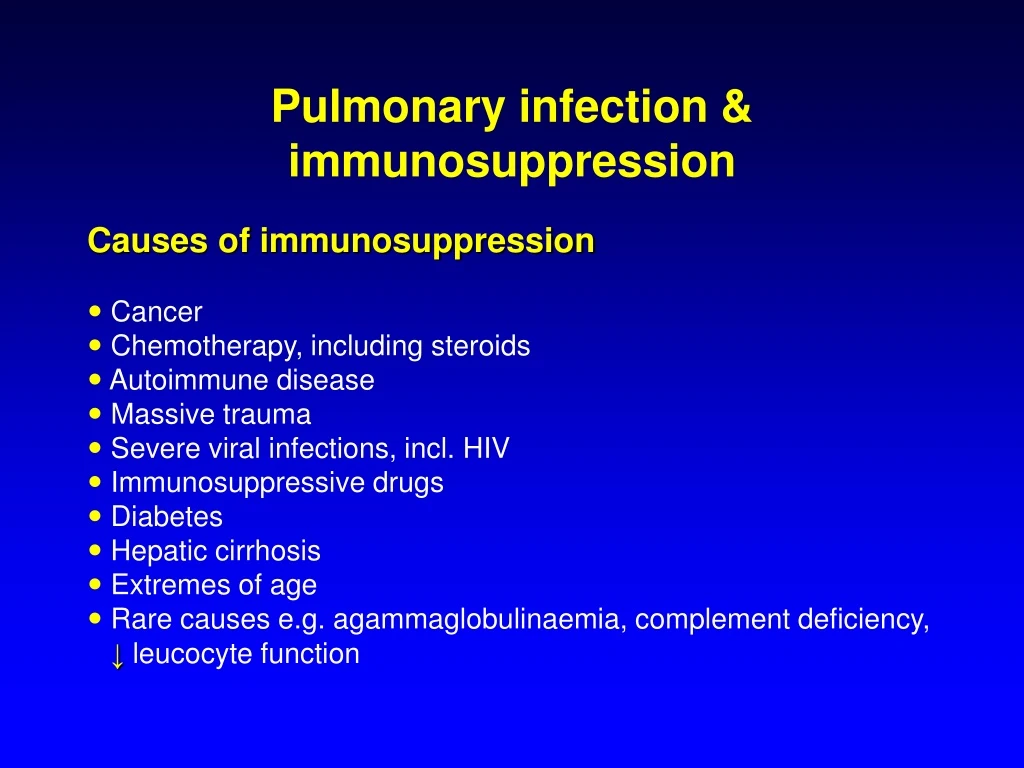 pulmonary infection immunosuppression