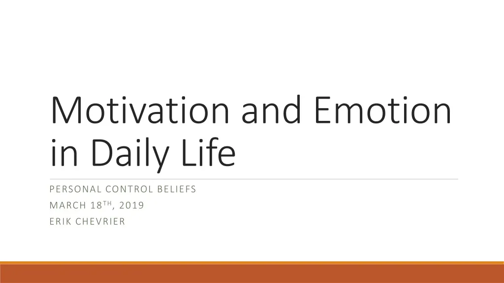 motivation and emotion in daily life