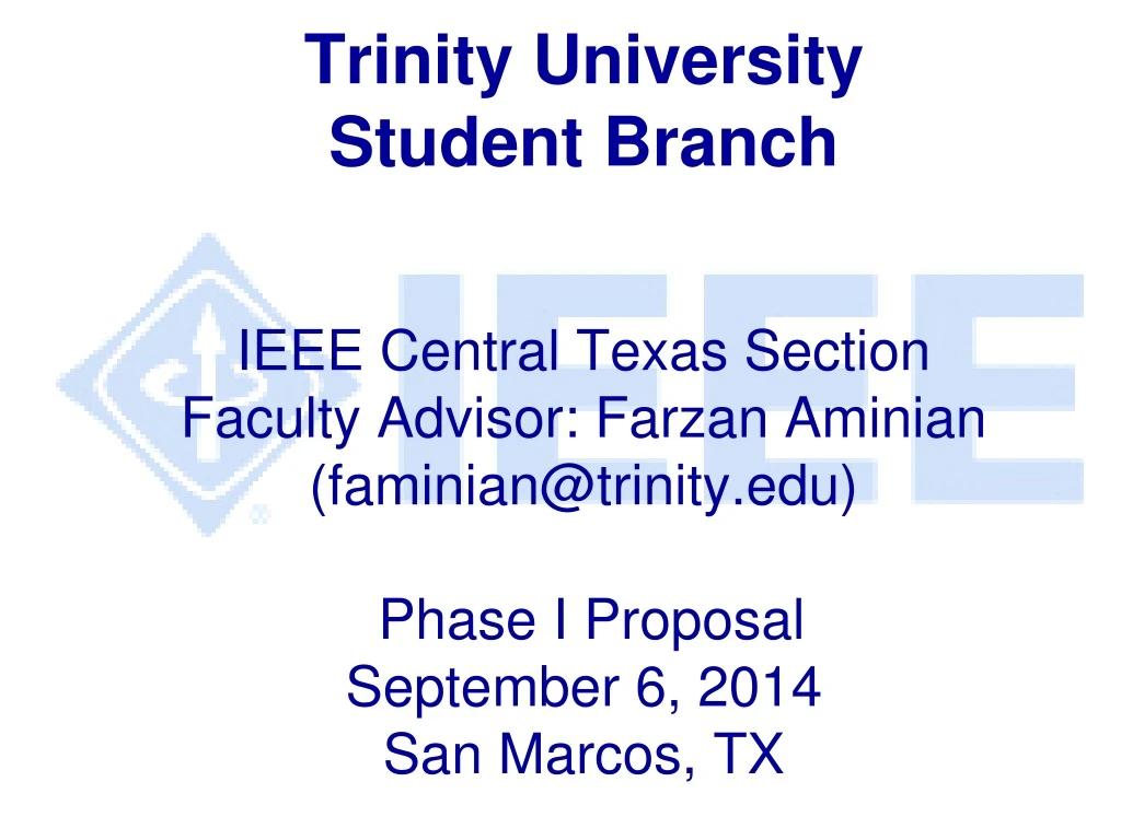 trinity university student branch ieee central