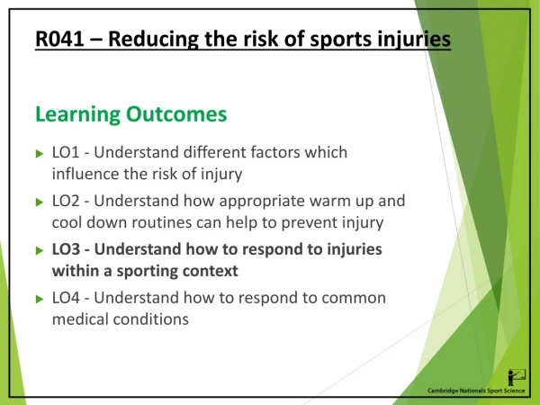 R041 – Reducing the risk of sports injuries