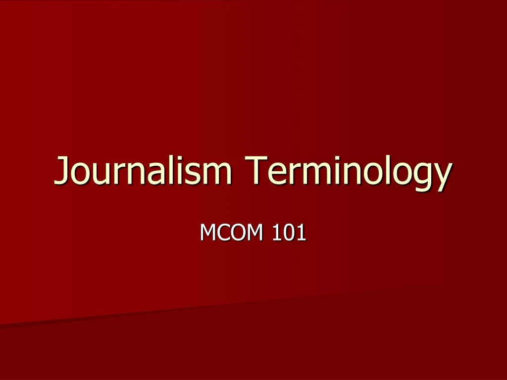 journalism terminology