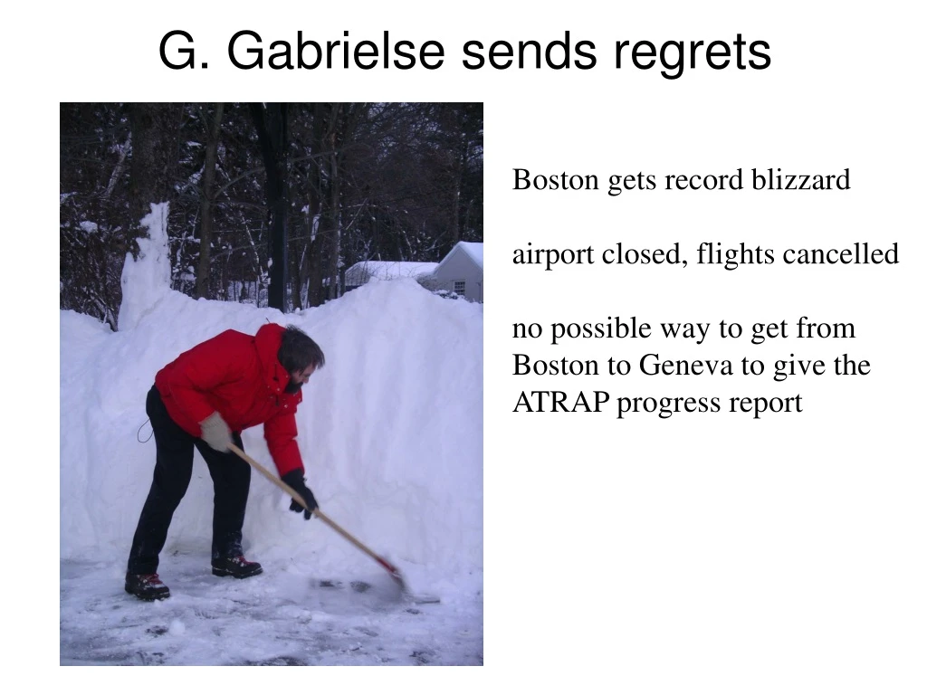 g gabrielse sends regrets