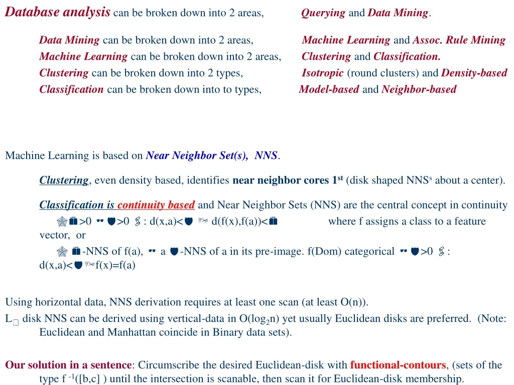 database analysis can be broken down into 2 areas