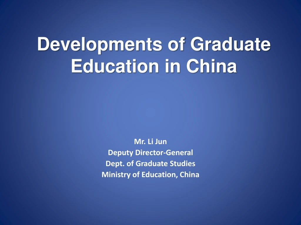 developments of graduate education in china