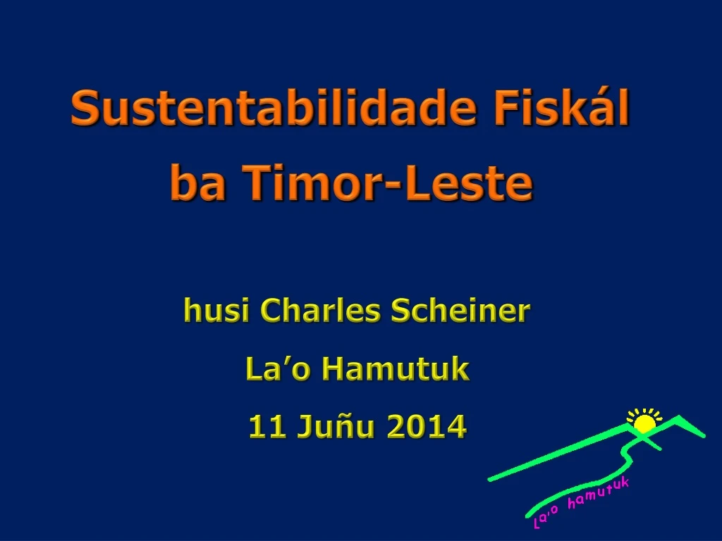 sustentabilidade fisk l ba timor leste