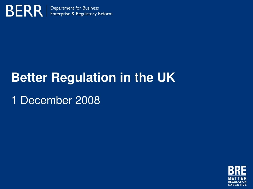 better regulation in the uk