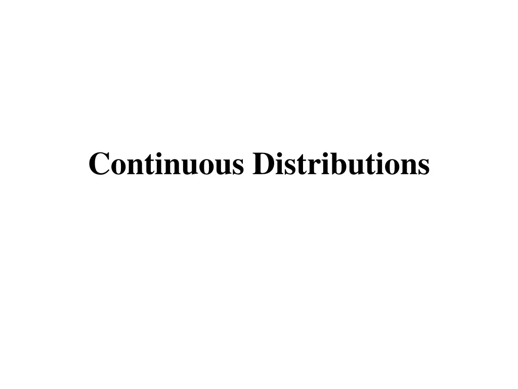 continuous distributions