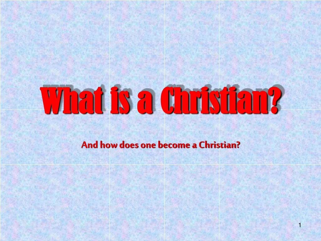 what is a christian
