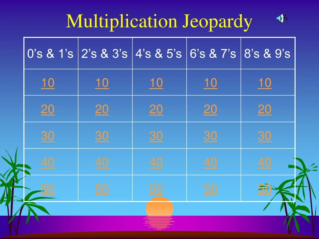 multiplication jeopardy