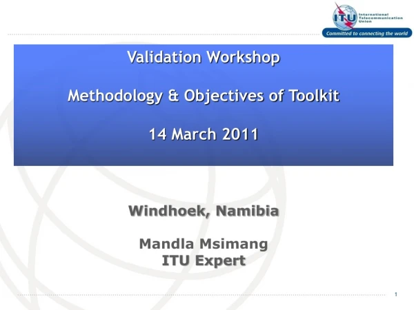 Windhoek, Namibia Mandla Msimang ITU Expert