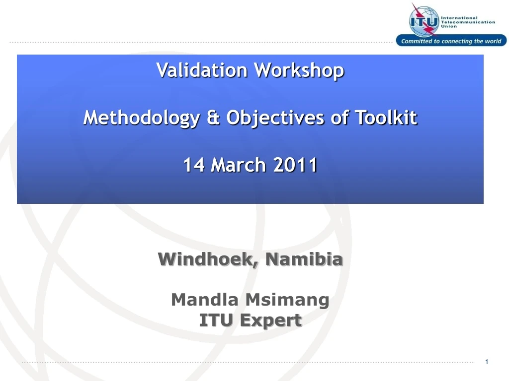 validation workshop methodology objectives