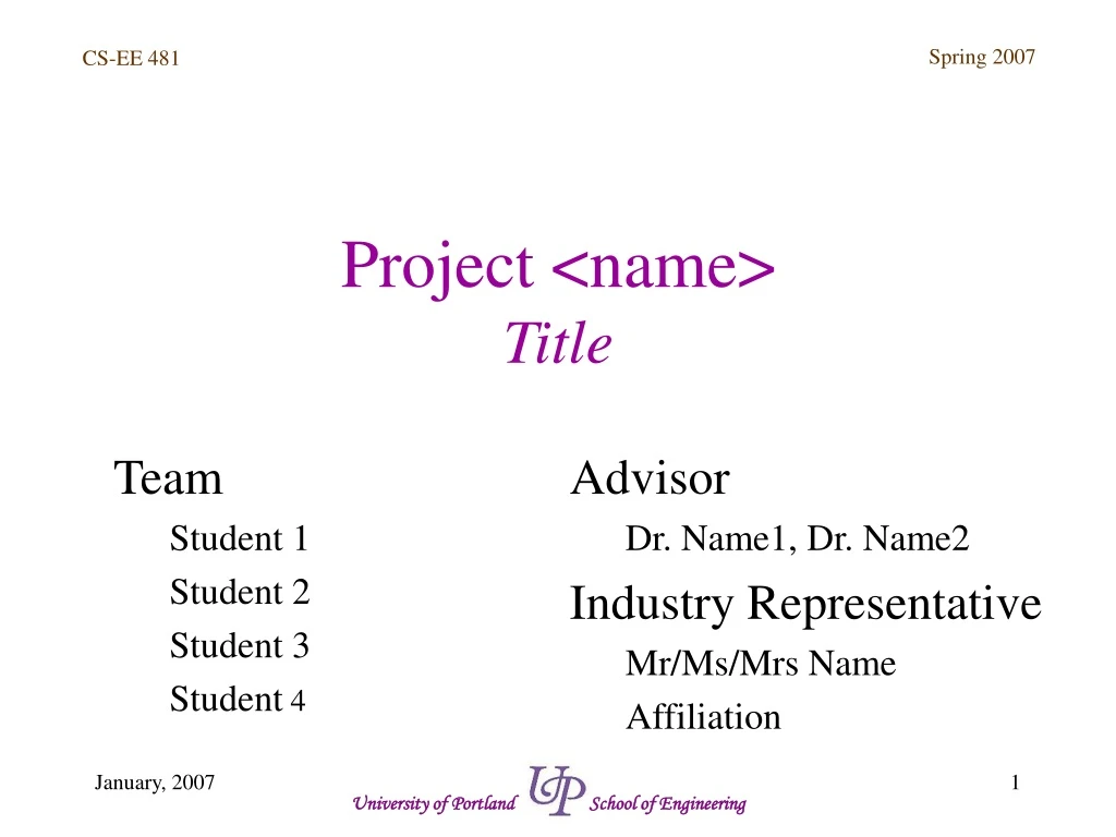 project name title