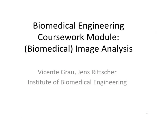 Biomedical Engineering Coursework Module: (Biomedical) Image Analysis