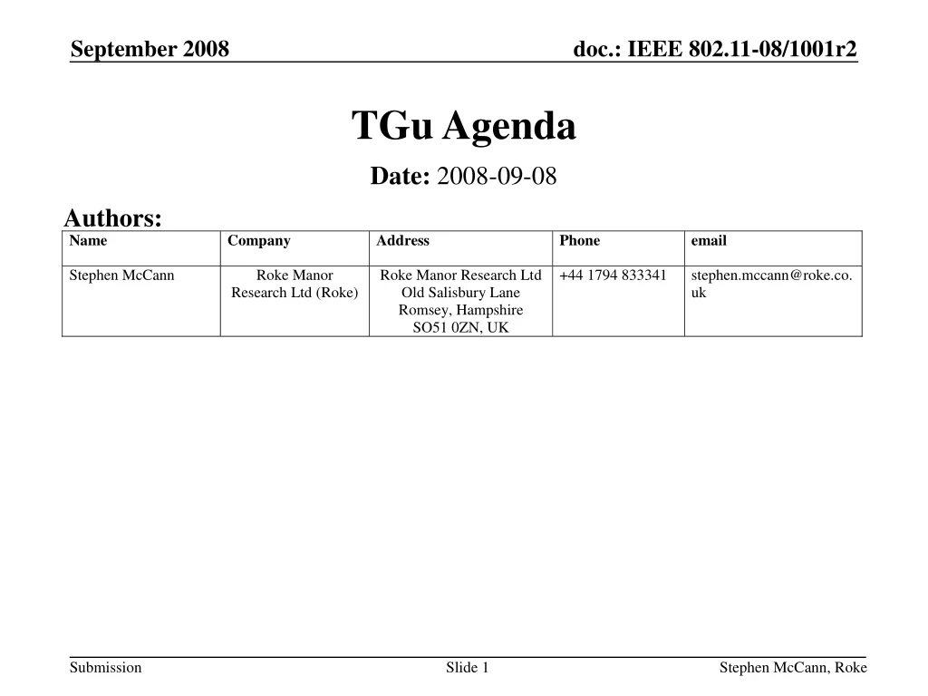 tgu agenda