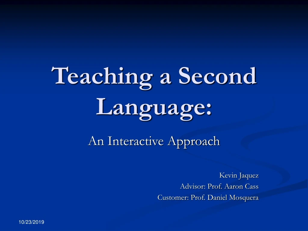 teaching a second language