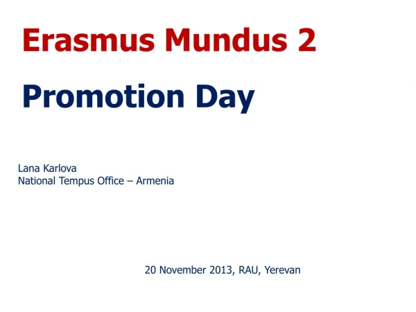 Erasmus Mundus 2 Promotion Day