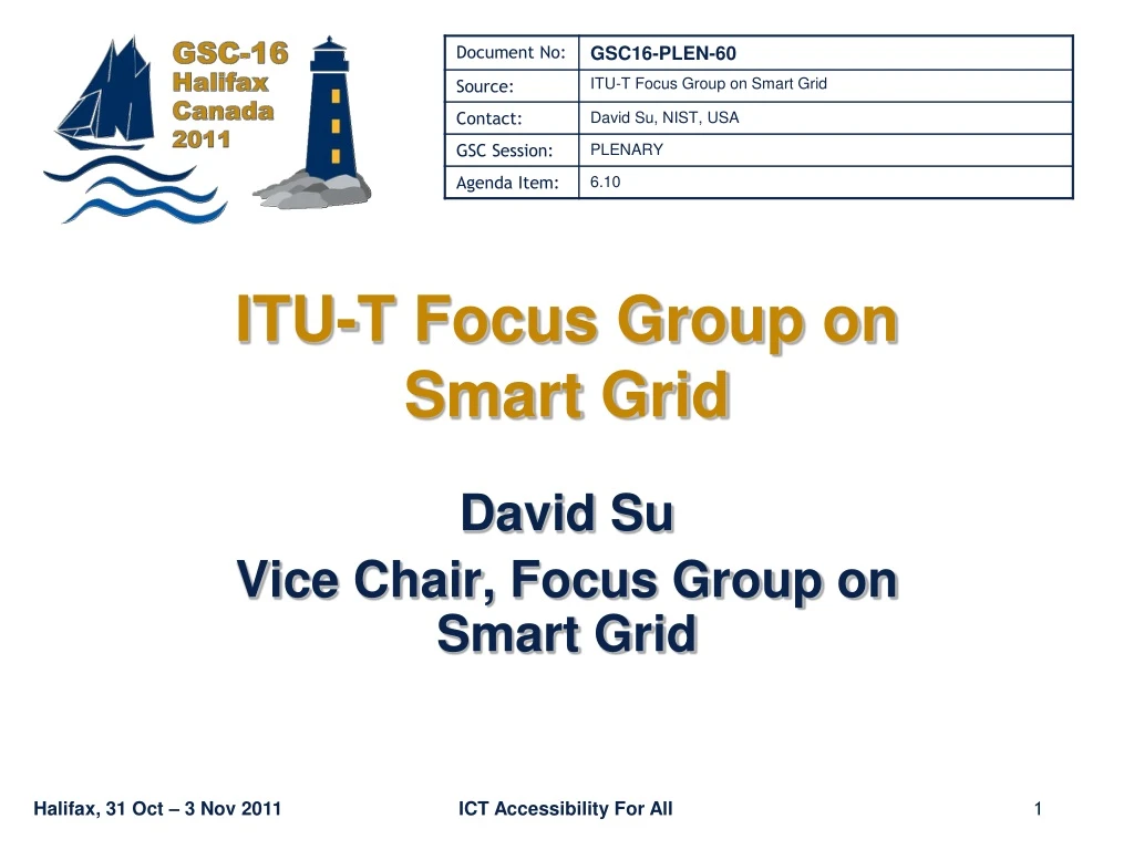 itu t focus group on smart grid