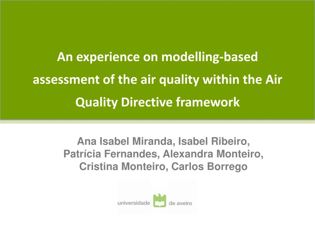 an experience on modelling based assessment