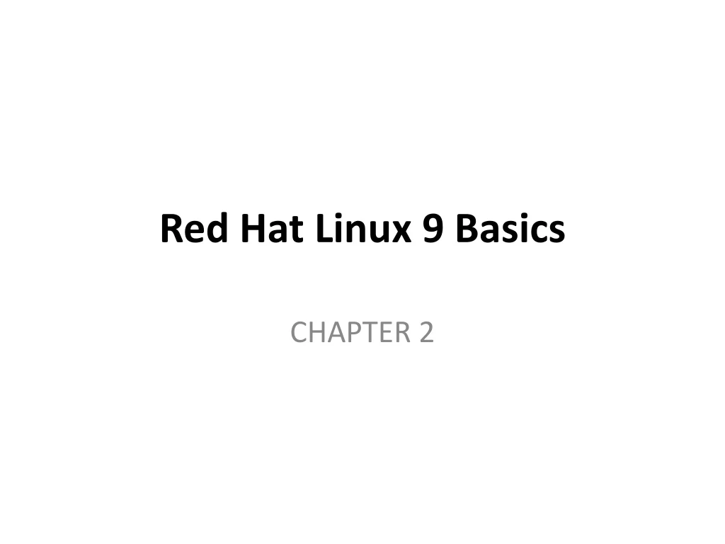 red hat linux 9 basics