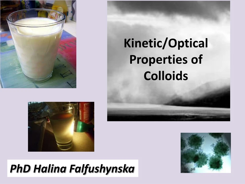 kinetic optical properties of colloids