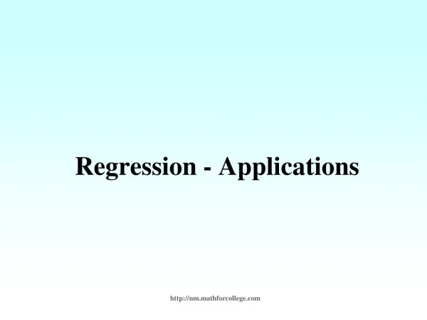 Regression - Applications
