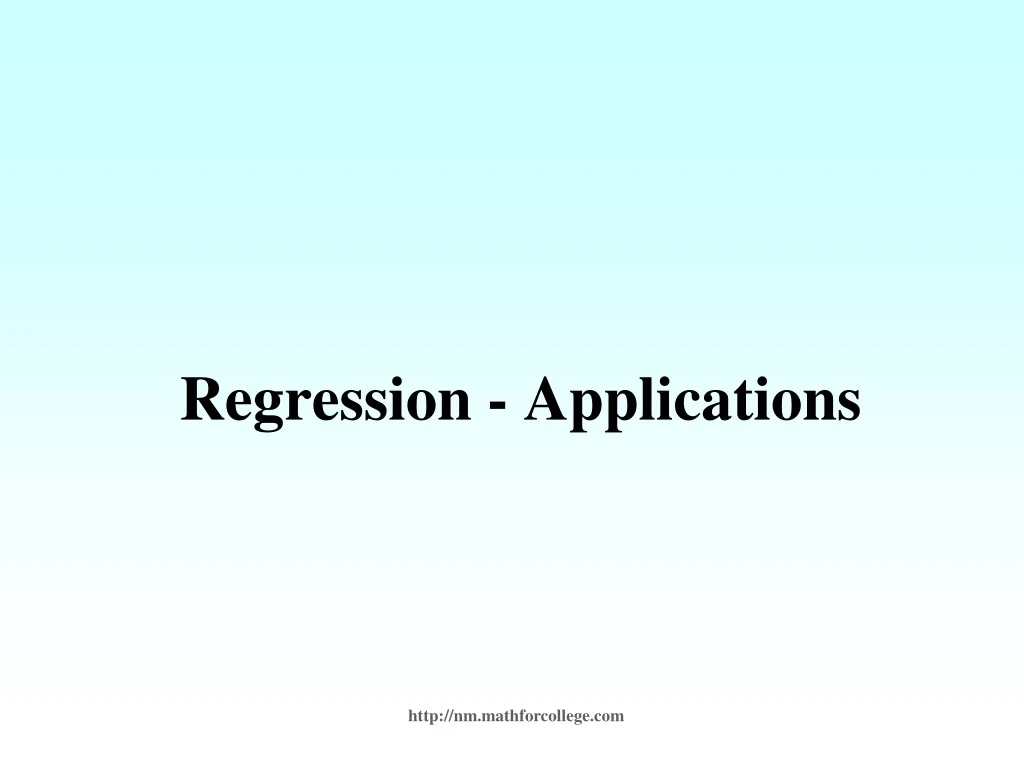 regression applications